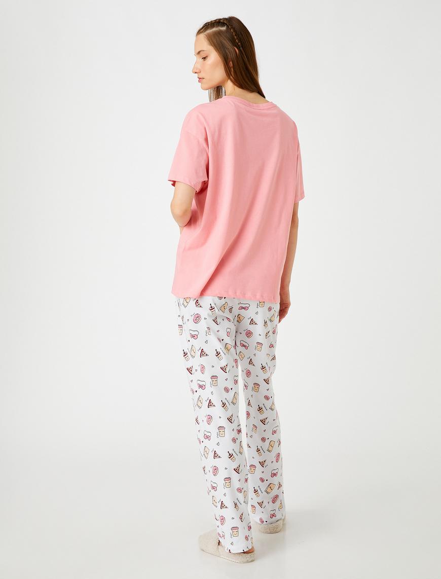   Pamuklu Pijama Takımı Baskılı