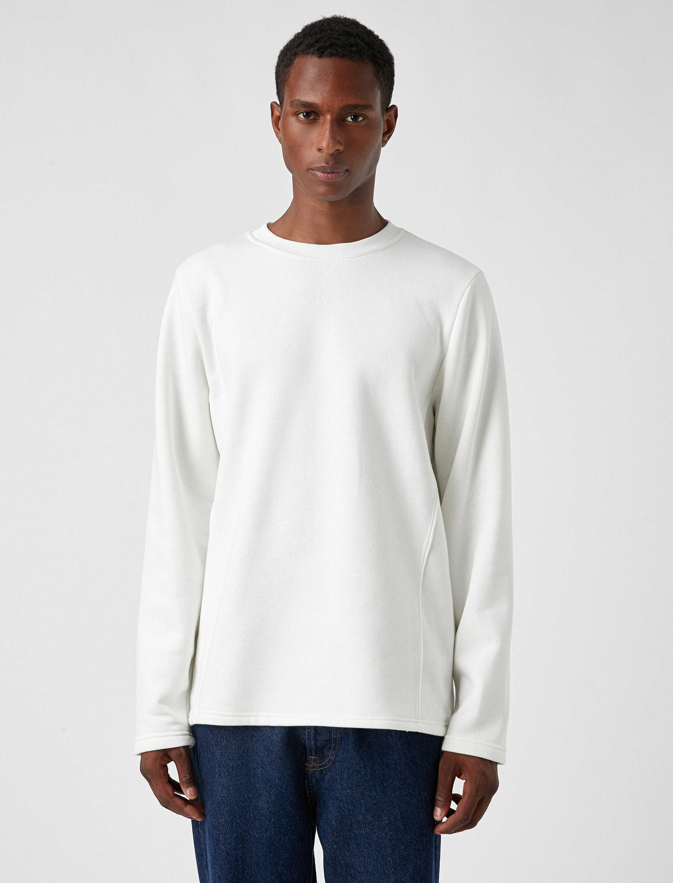   Basic Sweatshirt Şardonlu Bisiklet Yaka