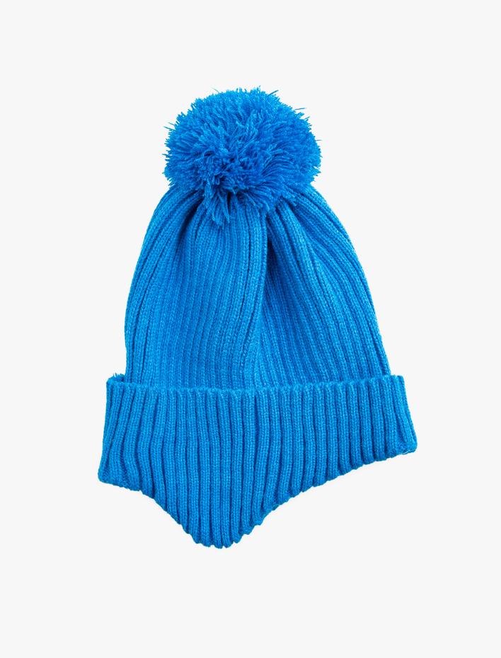 Erkek Çocuk Kulak Kapaklı Bere Lastikli Örgü