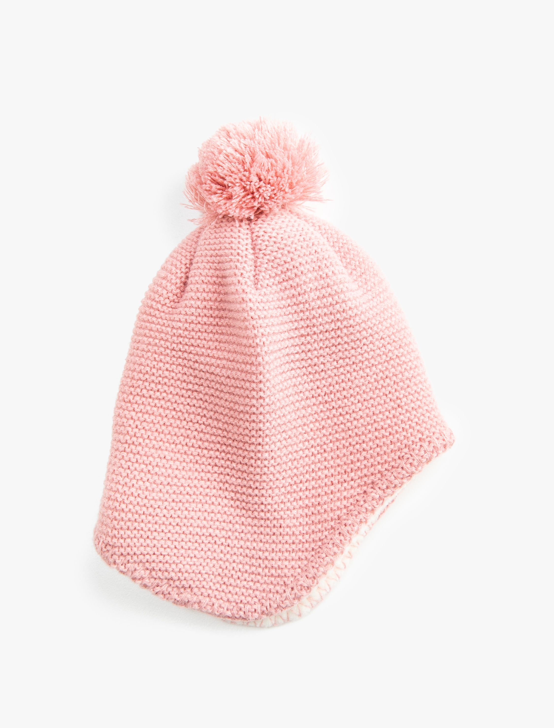  Kız Bebek Kulak Kapaklı Örgü Bere