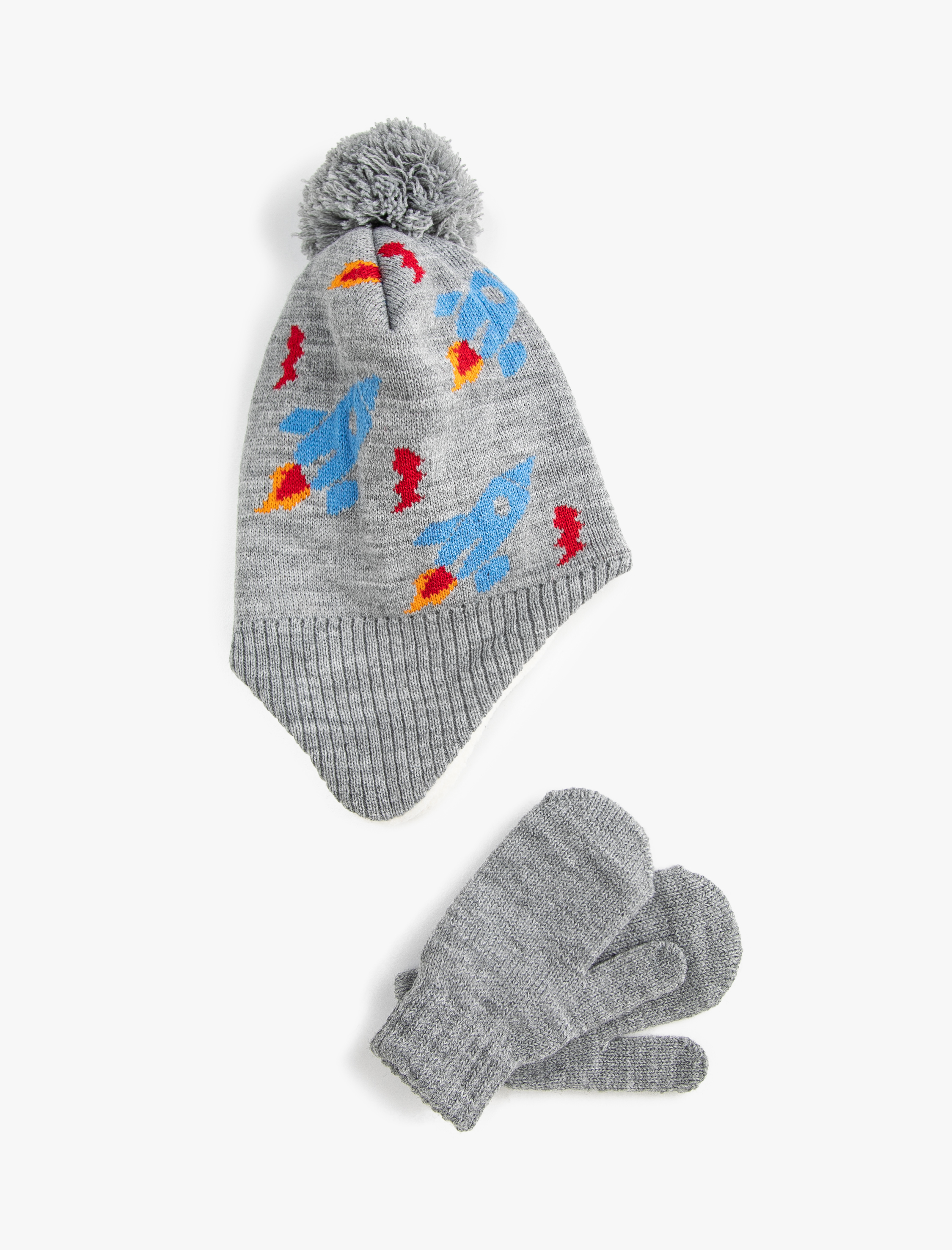  Erkek Bebek 2 Parçalı Bere ve Eldiven Set