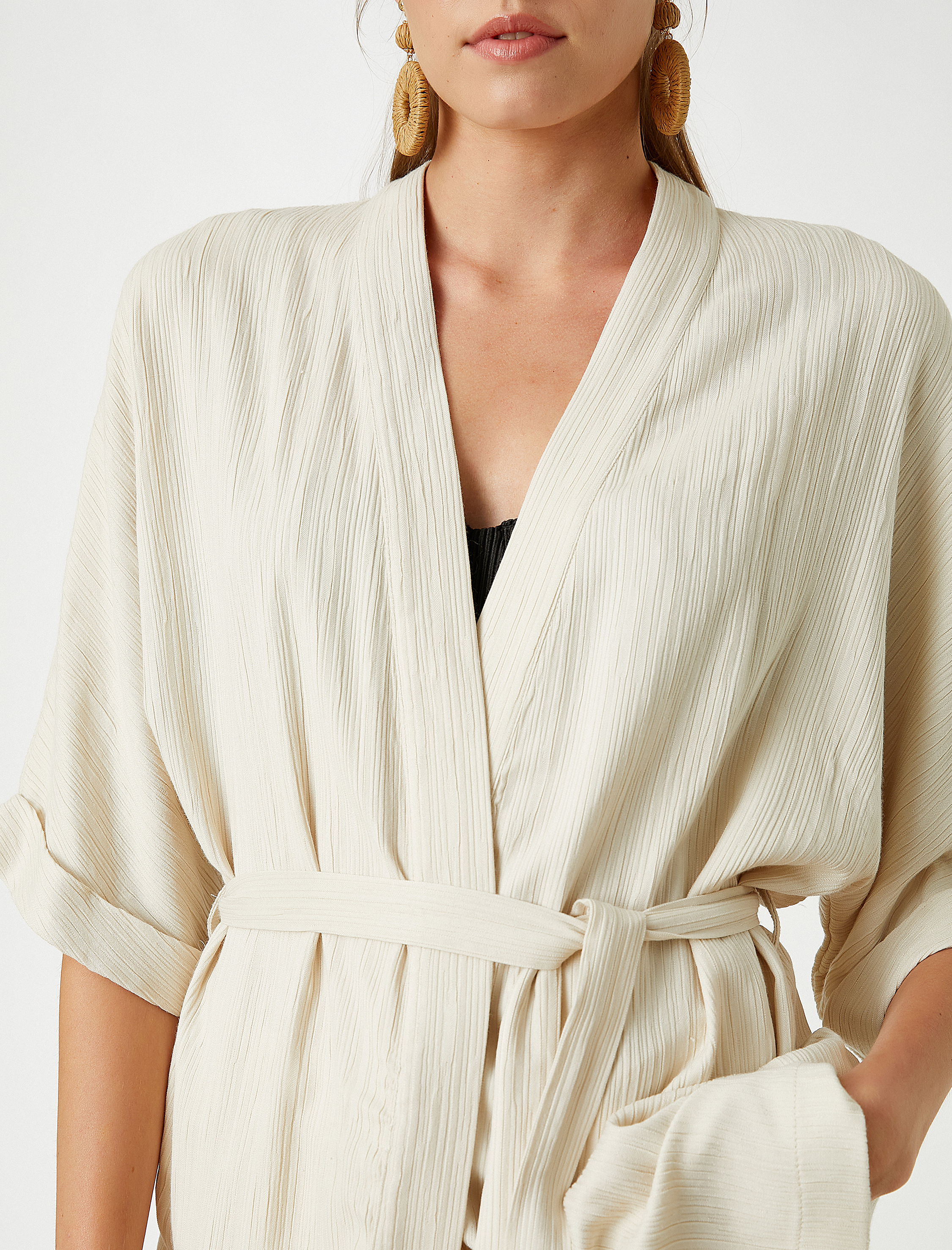   Kısa Kimono Kuşaklı