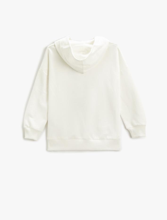 Kız Çocuk Minnie Mouse Baskılı Köpüşonlu Sweatshirt Lisanslı Pamuklu