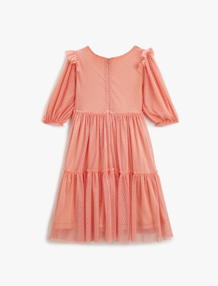 Kız Çocuk Elbise Uzun Kollu Maksi Tül