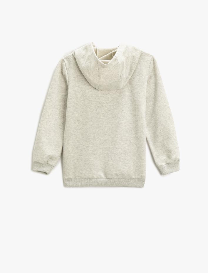 Erkek Çocuk Baskılı Kapüşonlu Sweatshirt