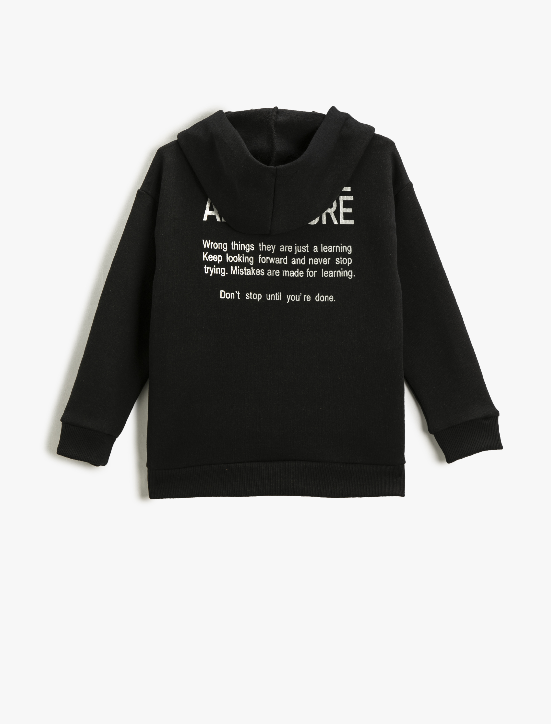  Erkek Çocuk Cep Detaylı Baskılı Kapüşonlu Sweatshirt