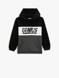 Baskılı Kapüşonlu Sweatshirt