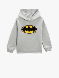 Batman Baskılı Kapüşonlu Sweatshirt Lisanslı