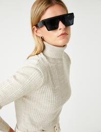 Boğazlı Triko Kazak Uzun Kollu Kaşmir Dokulu