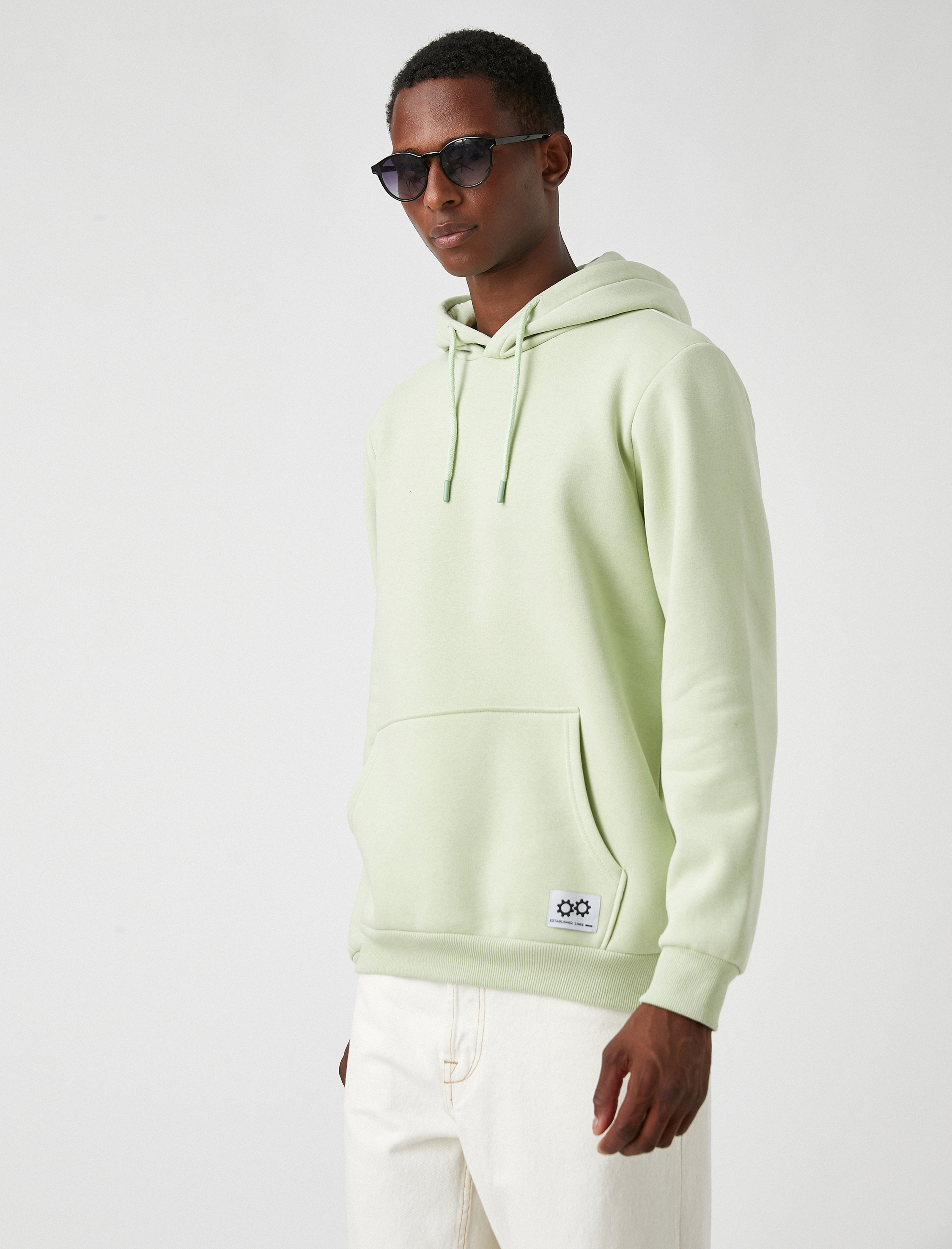   Basic Kapşonlu Sweatshirt Şardonlu