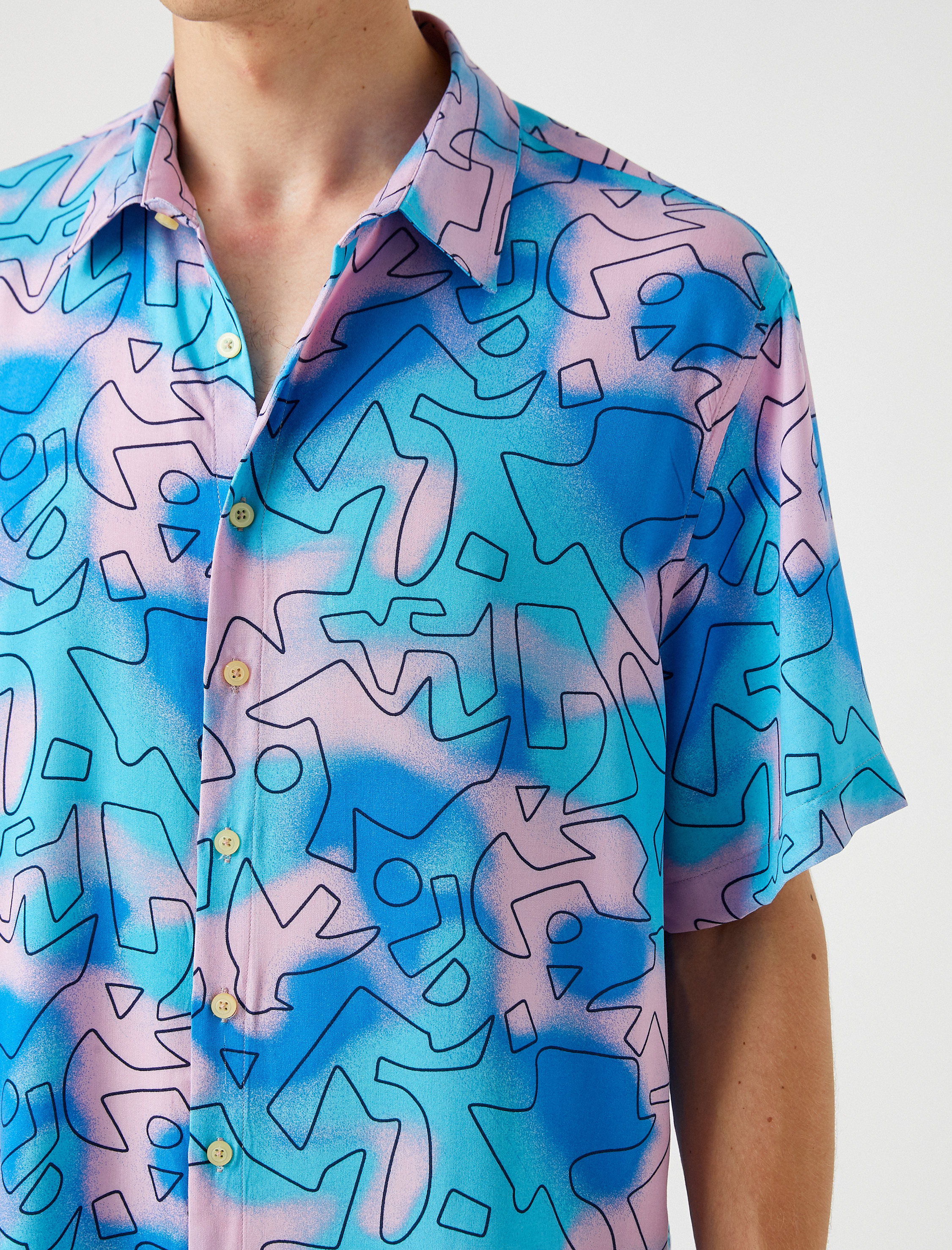   Desenli Kısa Kollu Gömlek