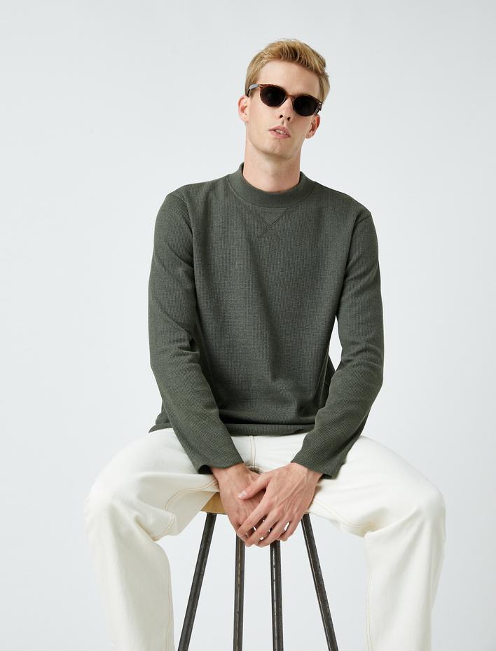  Uzun Kollu Tişört Bisiklet Yaka