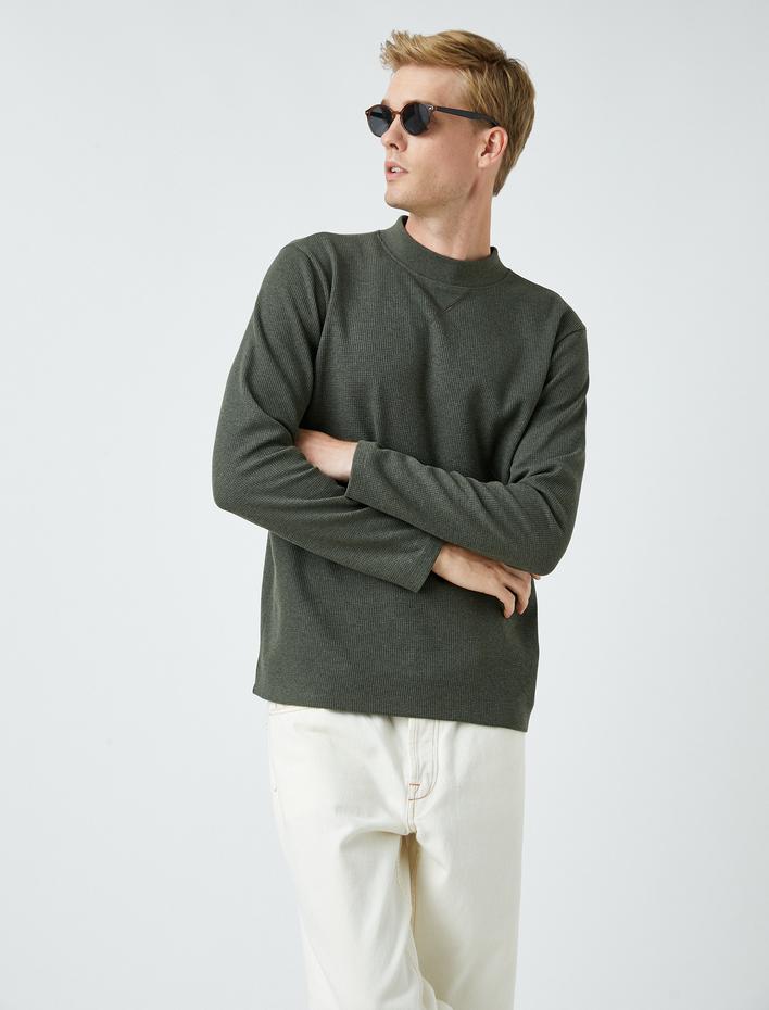  Uzun Kollu Tişört Bisiklet Yaka