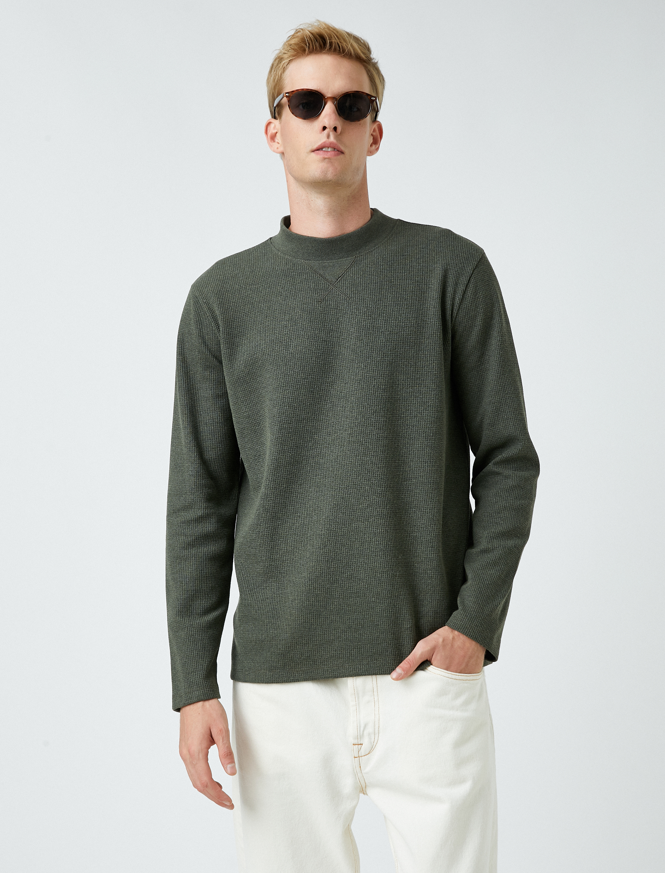   Uzun Kollu Tişört Bisiklet Yaka