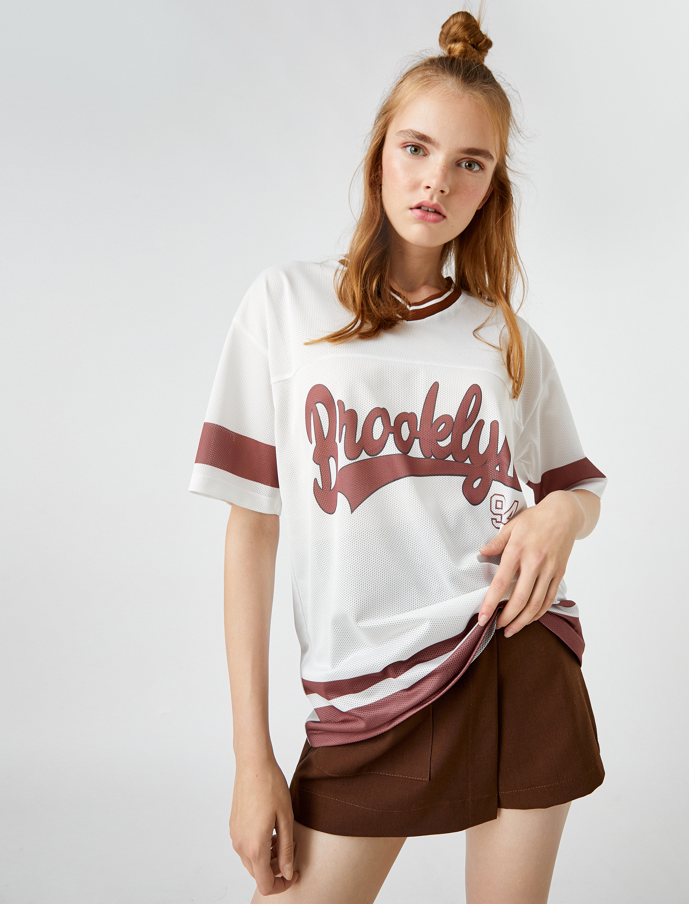   Spor Tişört Slogan Baskılı