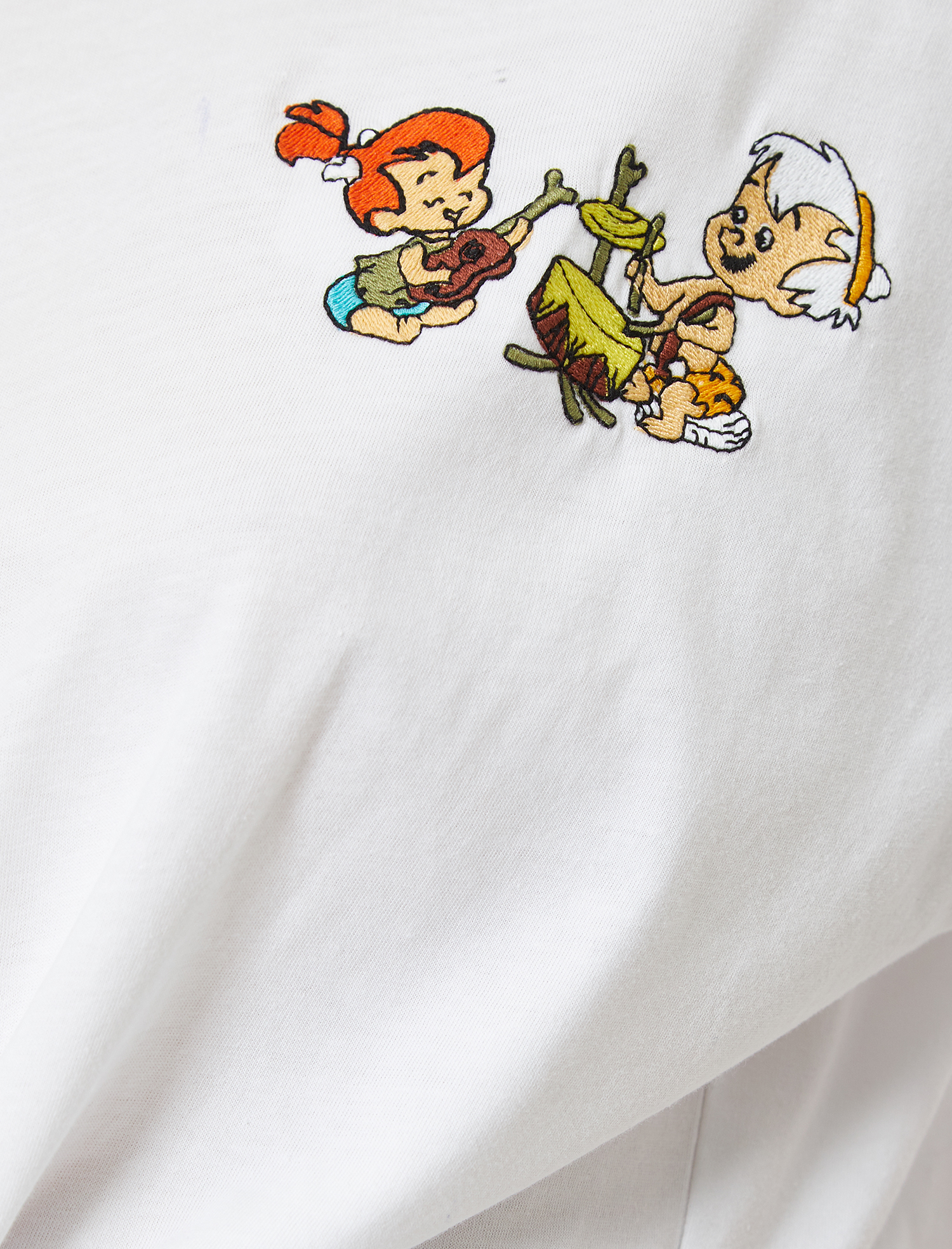   The Flintstones Beli Bağlamalı Nakışlı Lisanslı Tişört