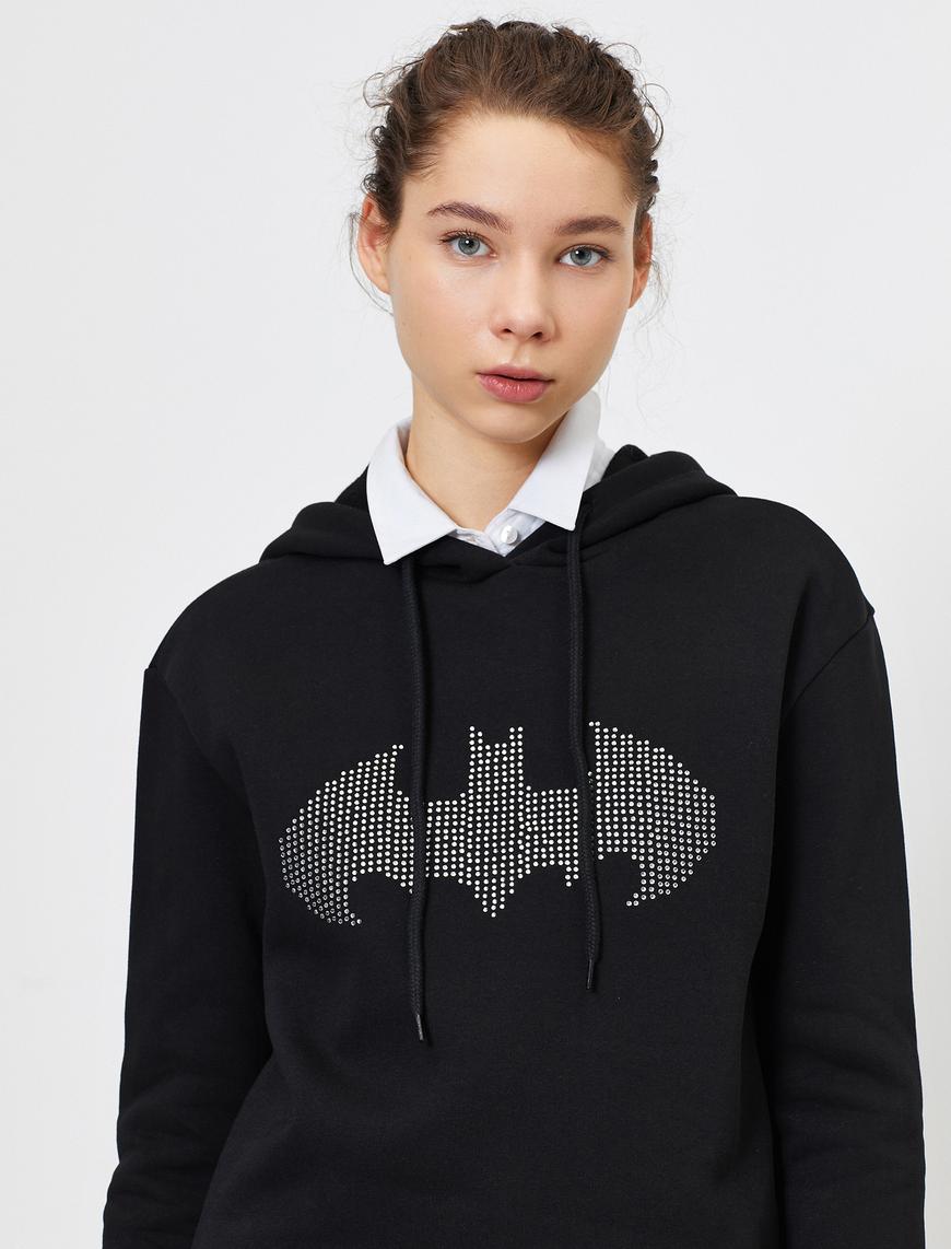   Batman Lisanslı Taşlı Sweatshirt
