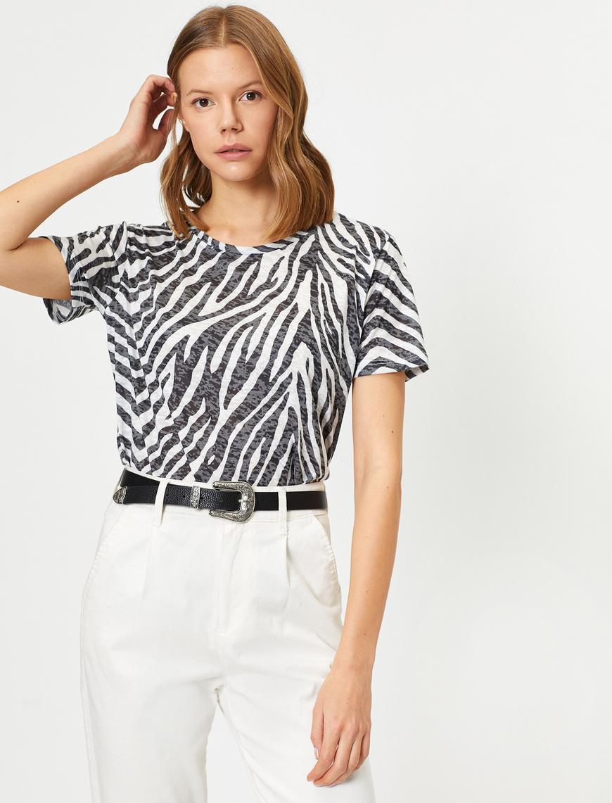   Zebra Desenli Tişört