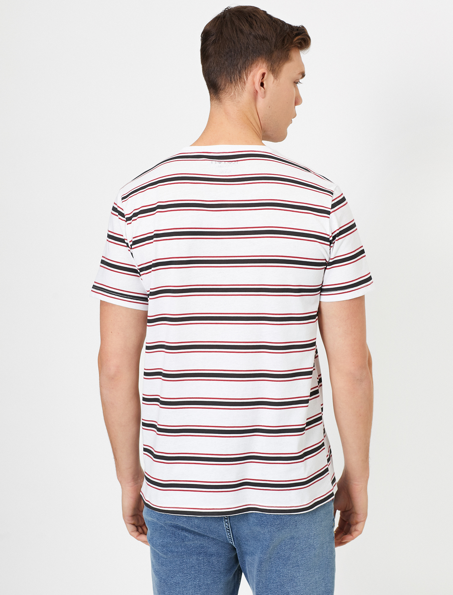   Çizgili Tişört Kısa Kollu