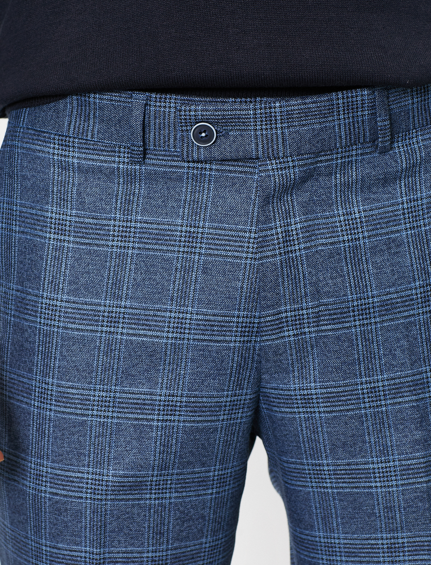   Cep Detaylı Slim Fit Kareli Pantolon