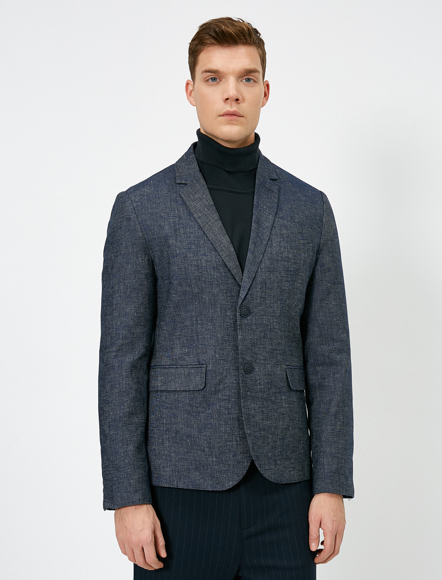 Cep Detaylı Düğmeli Blazer Ceket