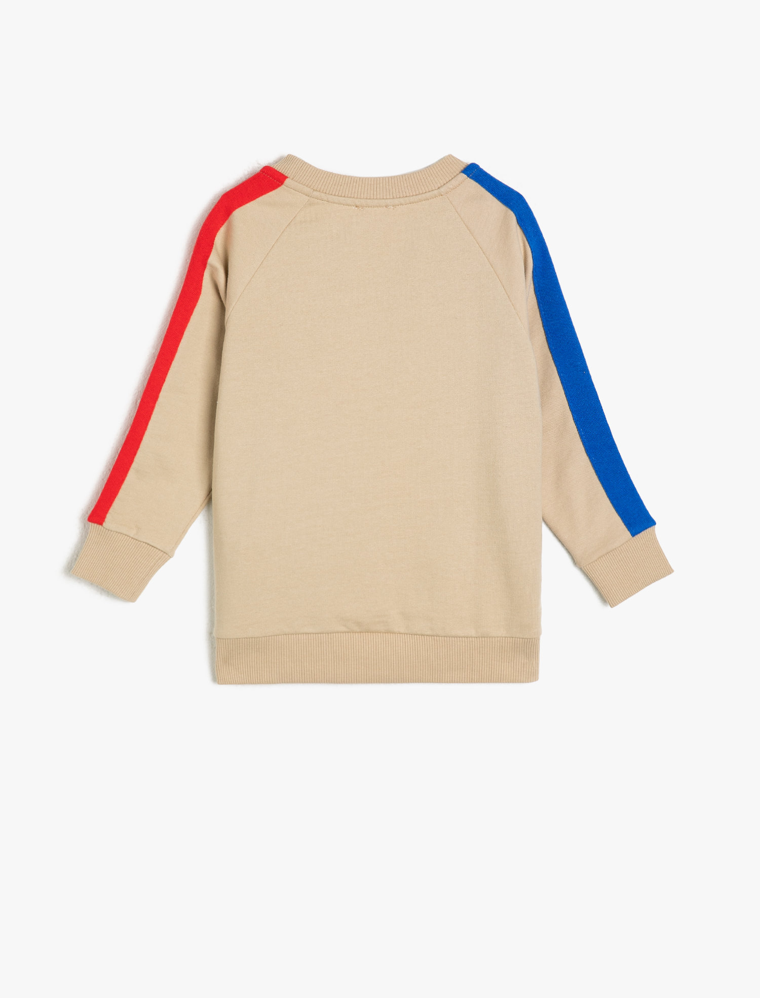  Erkek Çocuk Kontrast Renk Detaylı Baskılı Ribanalı Bisiklet Yaka Sweatshirt