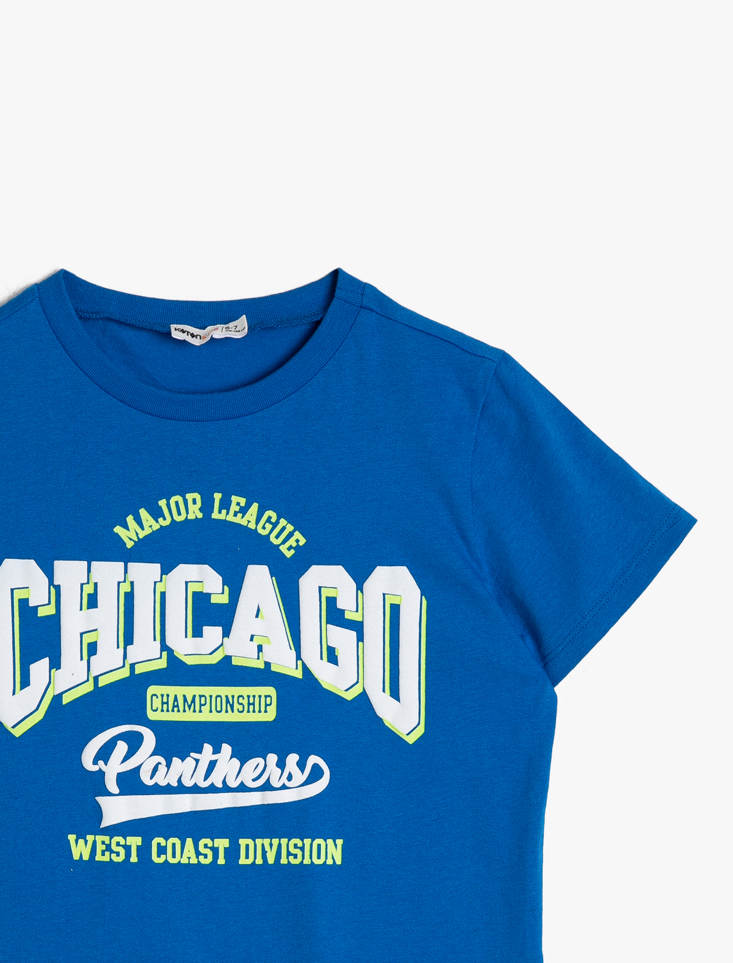  Erkek Çocuk Baskılı Pamuklu Kısa Kollu Bisiklet Yaka Tişört