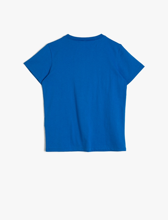 Erkek Çocuk Baskılı Pamuklu Kısa Kollu Bisiklet Yaka Tişört