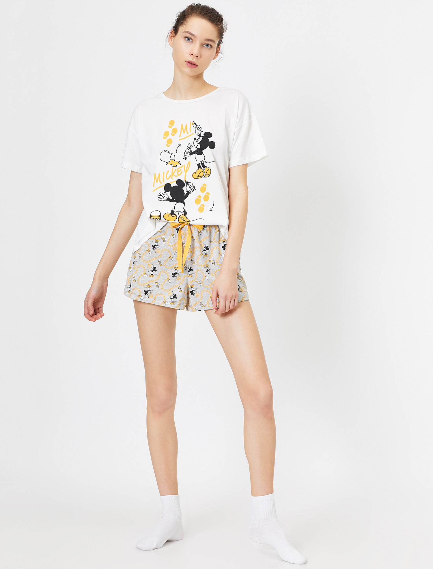   Mickey Mouse Lisanslı Yazılı Baskılı Pijama Takımı