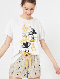 Mickey Mouse Lisanslı Yazılı Baskılı Pijama Takımı
