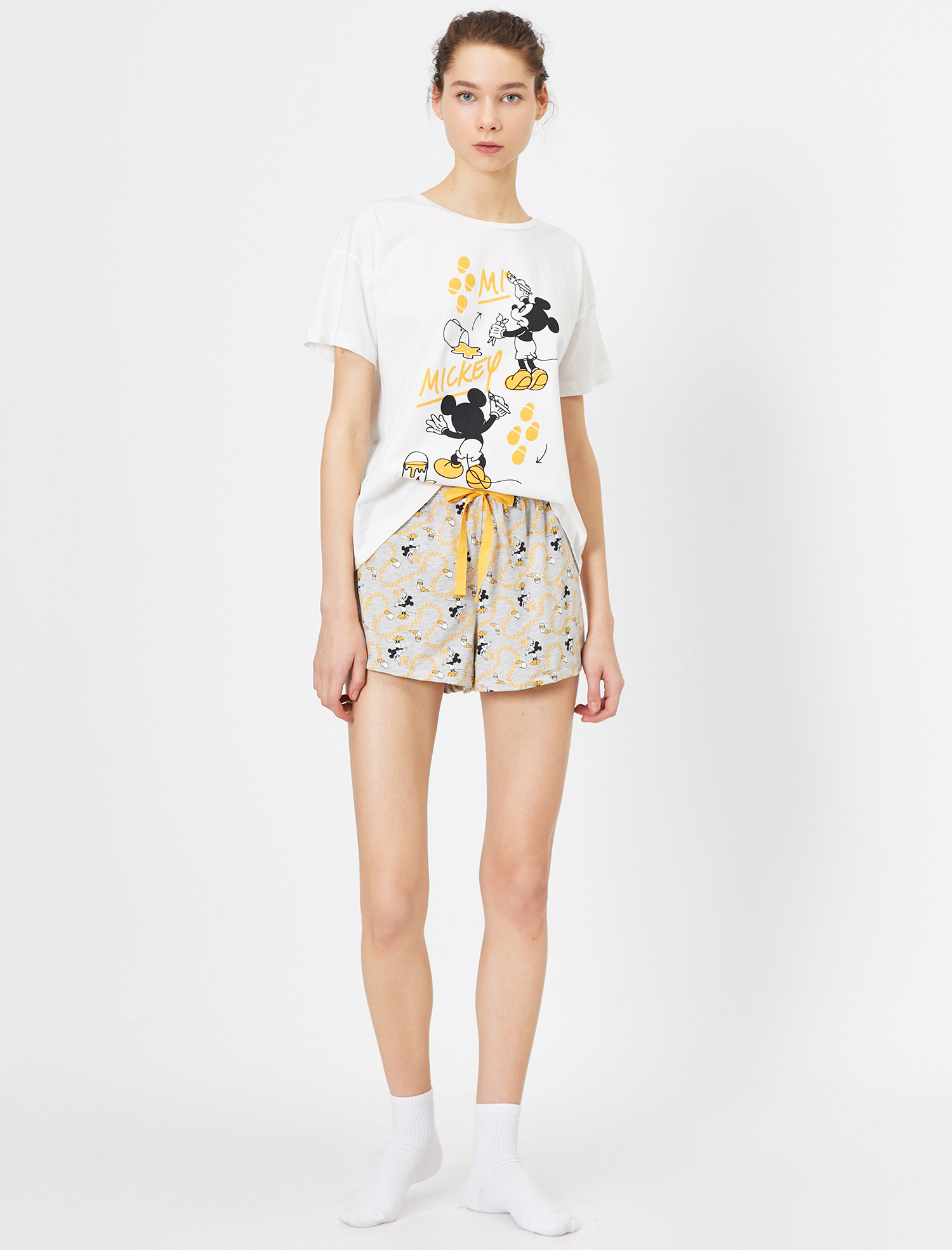   Mickey Mouse Lisanslı Yazılı Baskılı Pijama Takımı