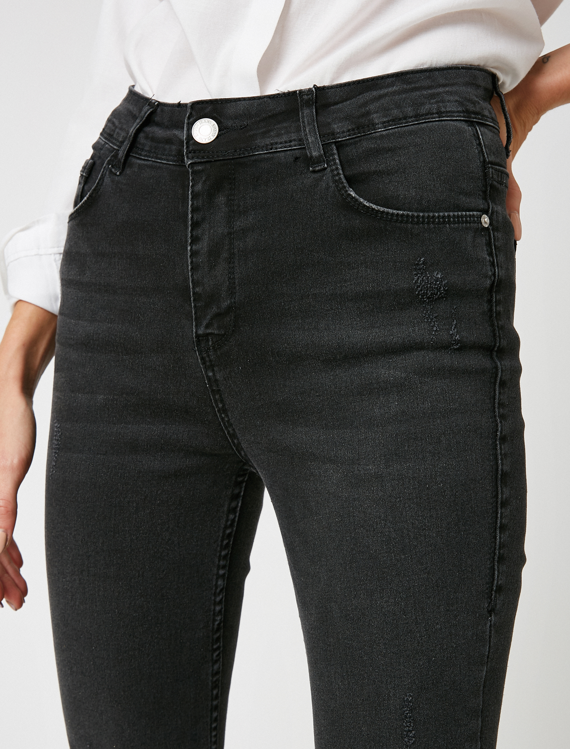   Organik Pamuklu Carmen Jean Yüksek Bel Dar Kesim Dar Paça Pantolon