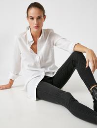 Organik Pamuklu Carmen Jean Yüksek Bel Dar Kesim Dar Paça Pantolon