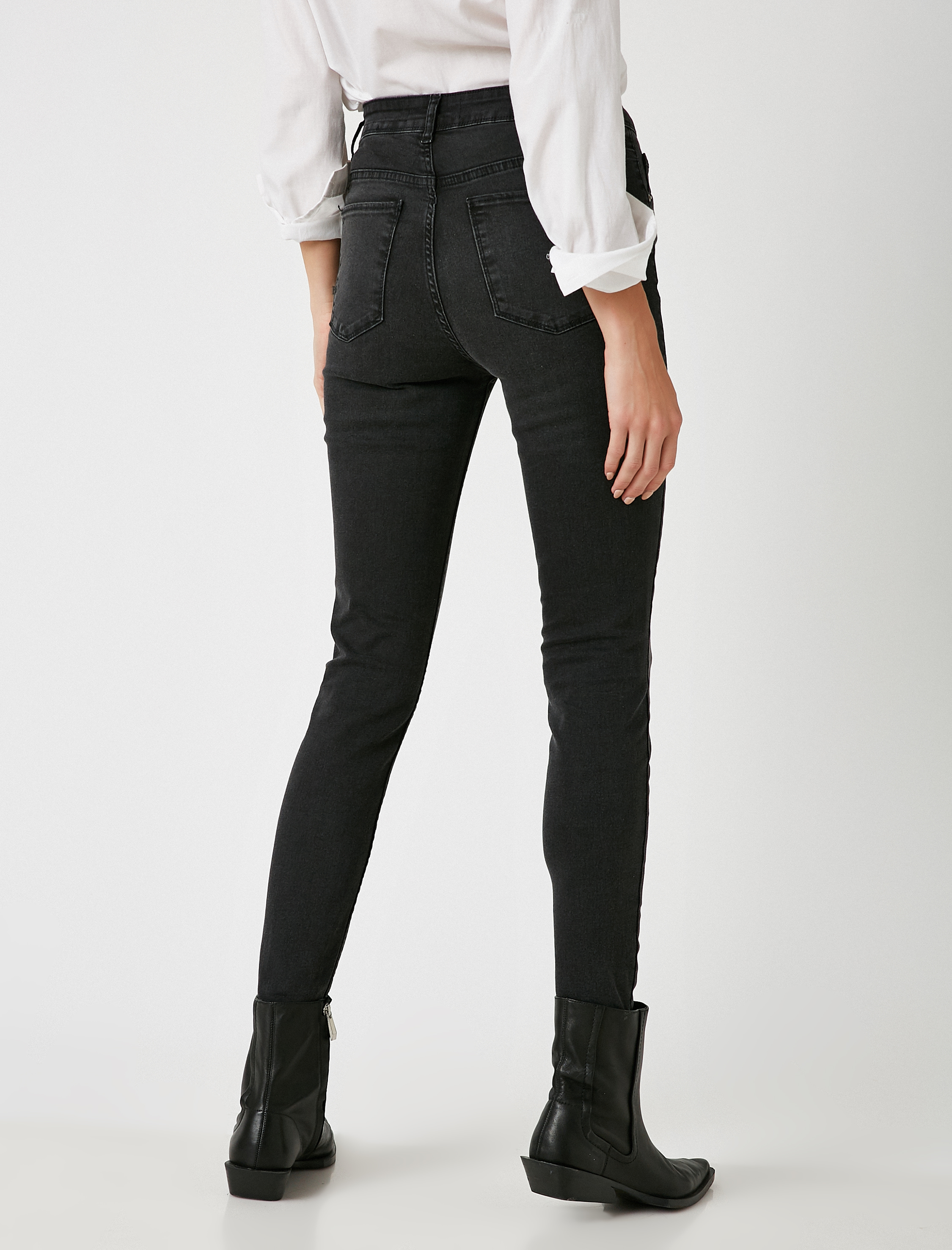   Organik Pamuklu Carmen Jean Yüksek Bel Dar Kesim Dar Paça Pantolon