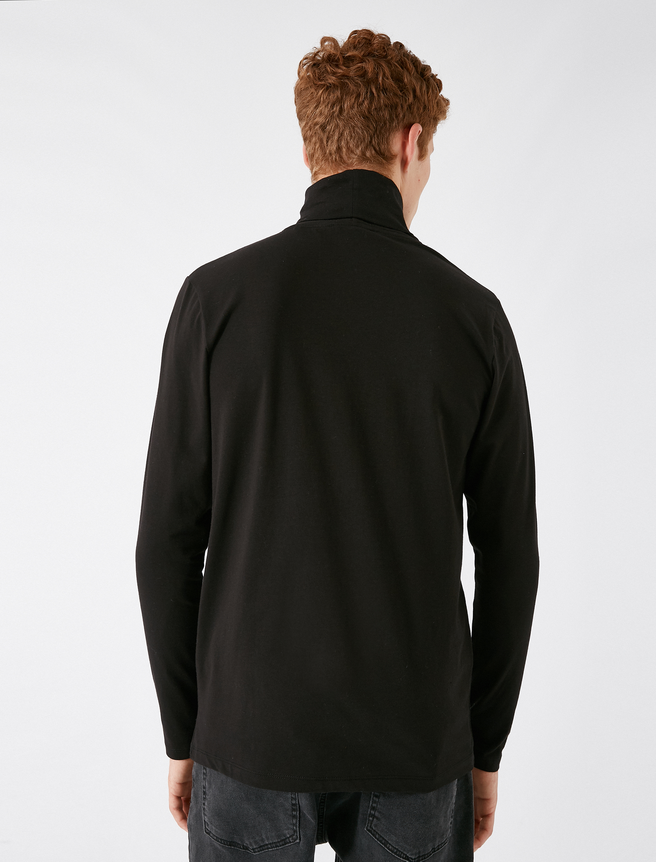   Pamuklu Balıkçı Yaka Uzun Kollu Tişört