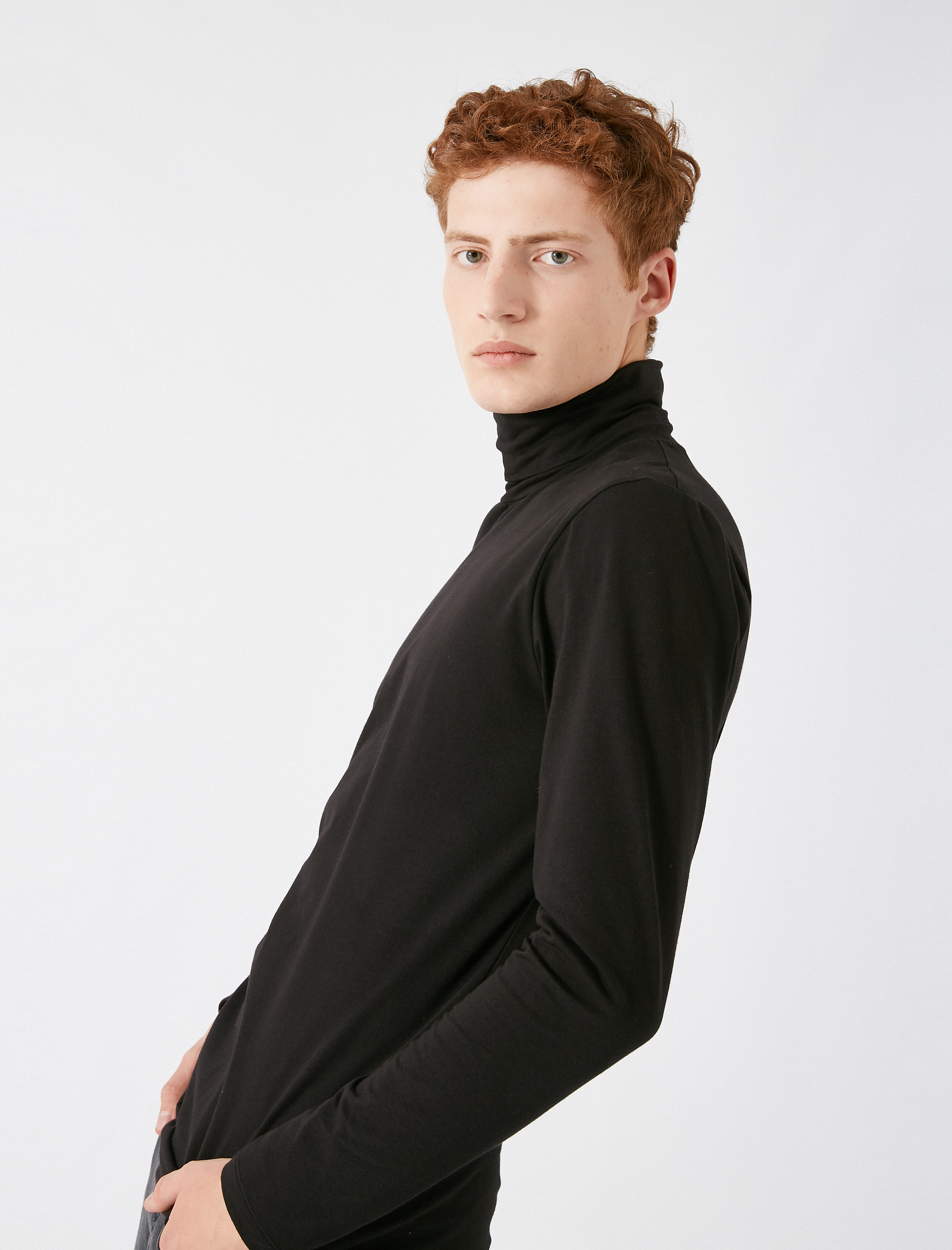   Pamuklu Balıkçı Yaka Uzun Kollu Tişört