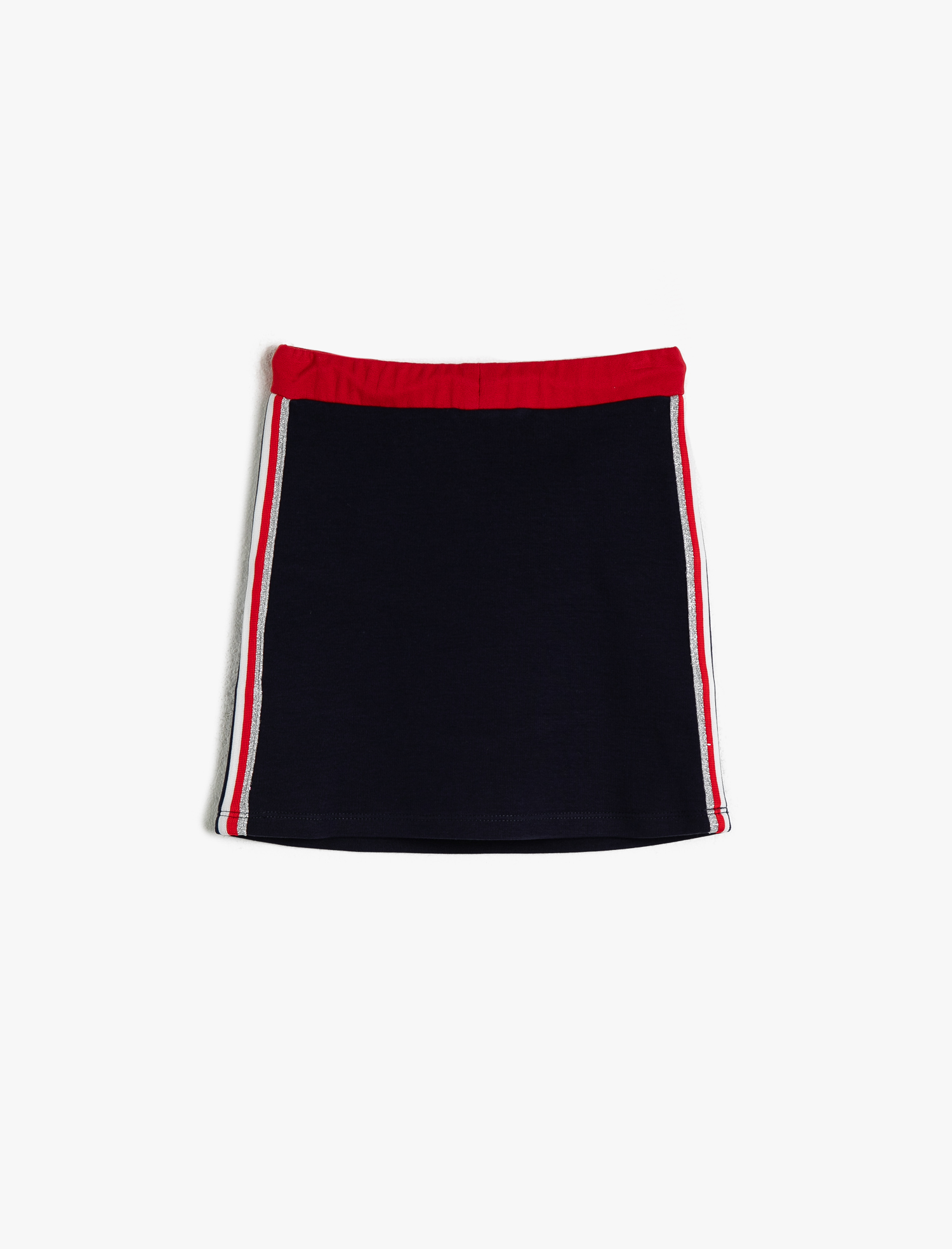 Kız Çocuk Yanı Şeritli Beli Lastikli ve Kordonlu Esnek Kalın Kumaştan Etek