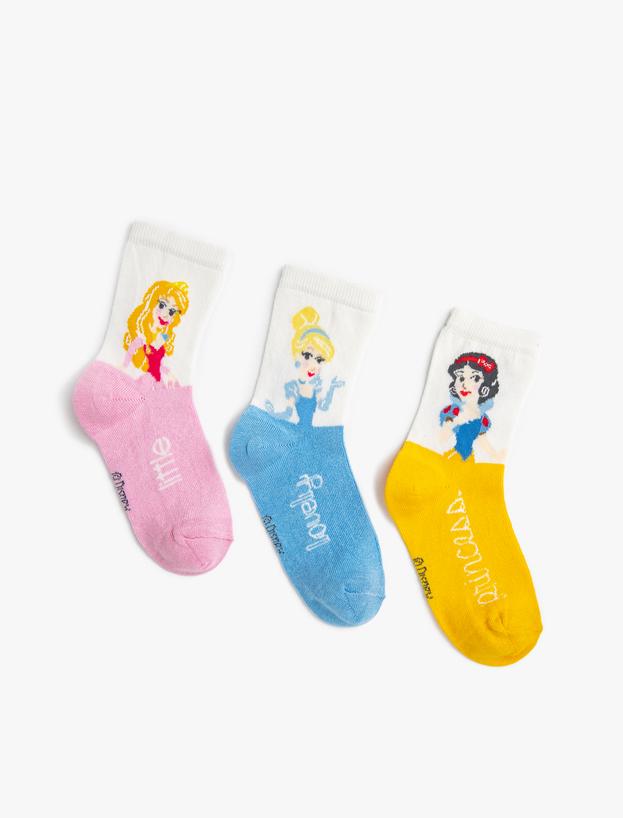  Kız Çocuk Disney Lisanslı Çorap Seti Çoklu