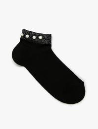 İnci Detaylı Soket Çorap