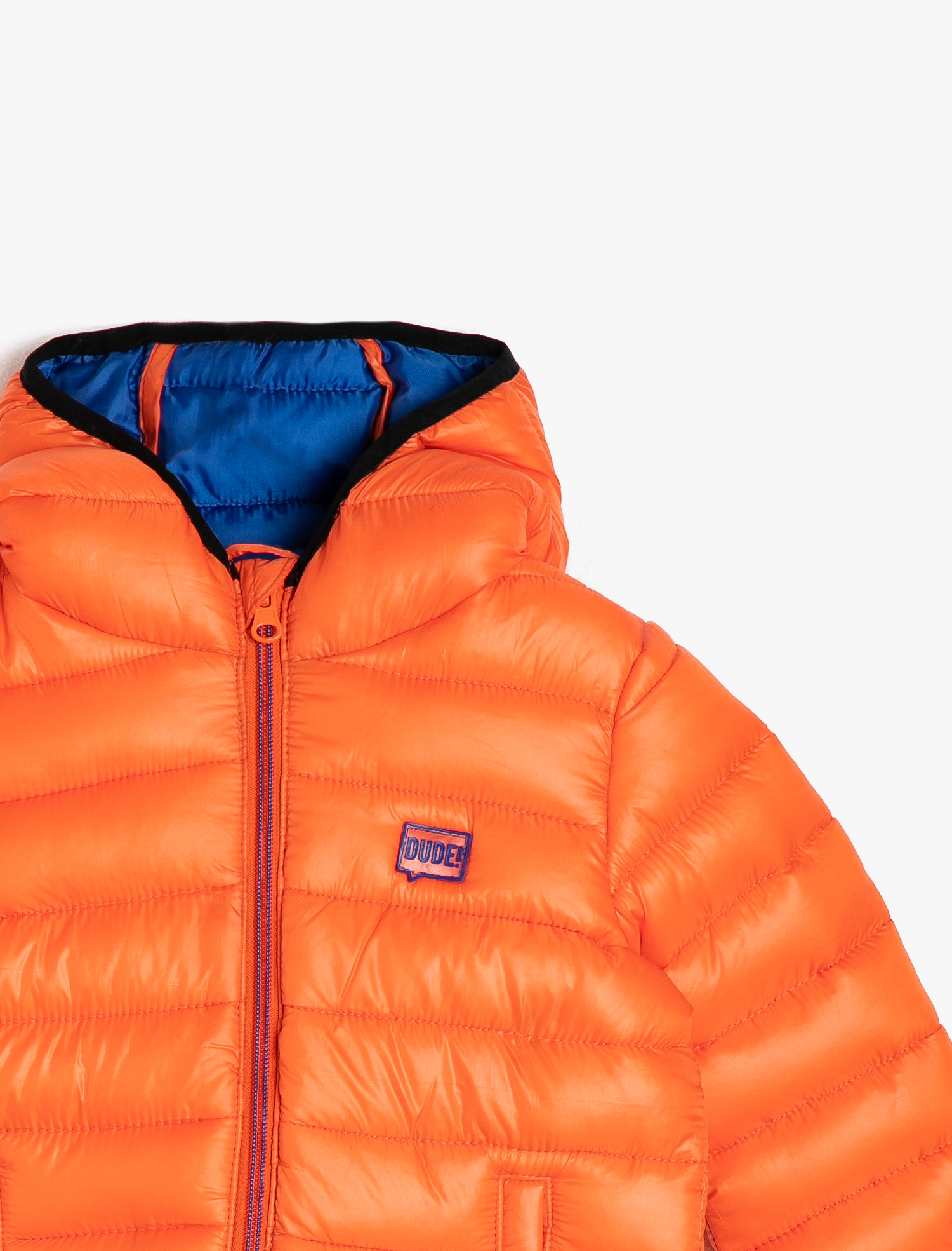  Erkek Bebek Kapüşonlu Cepli Fermuarlı Şişme Mont