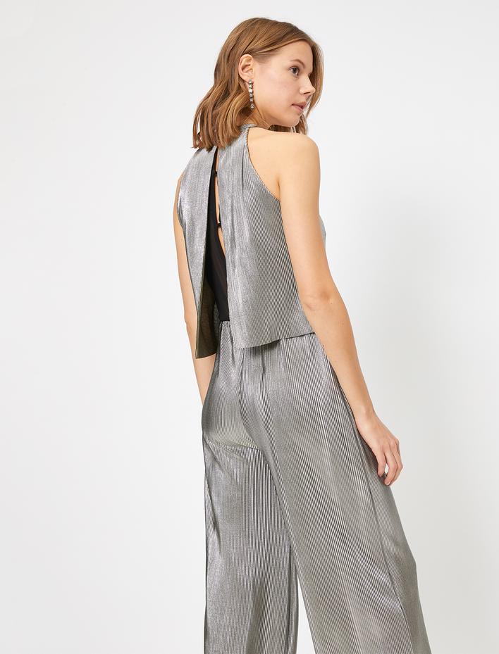  Pırıltılı Abiye Tulum Sırt Detaylı