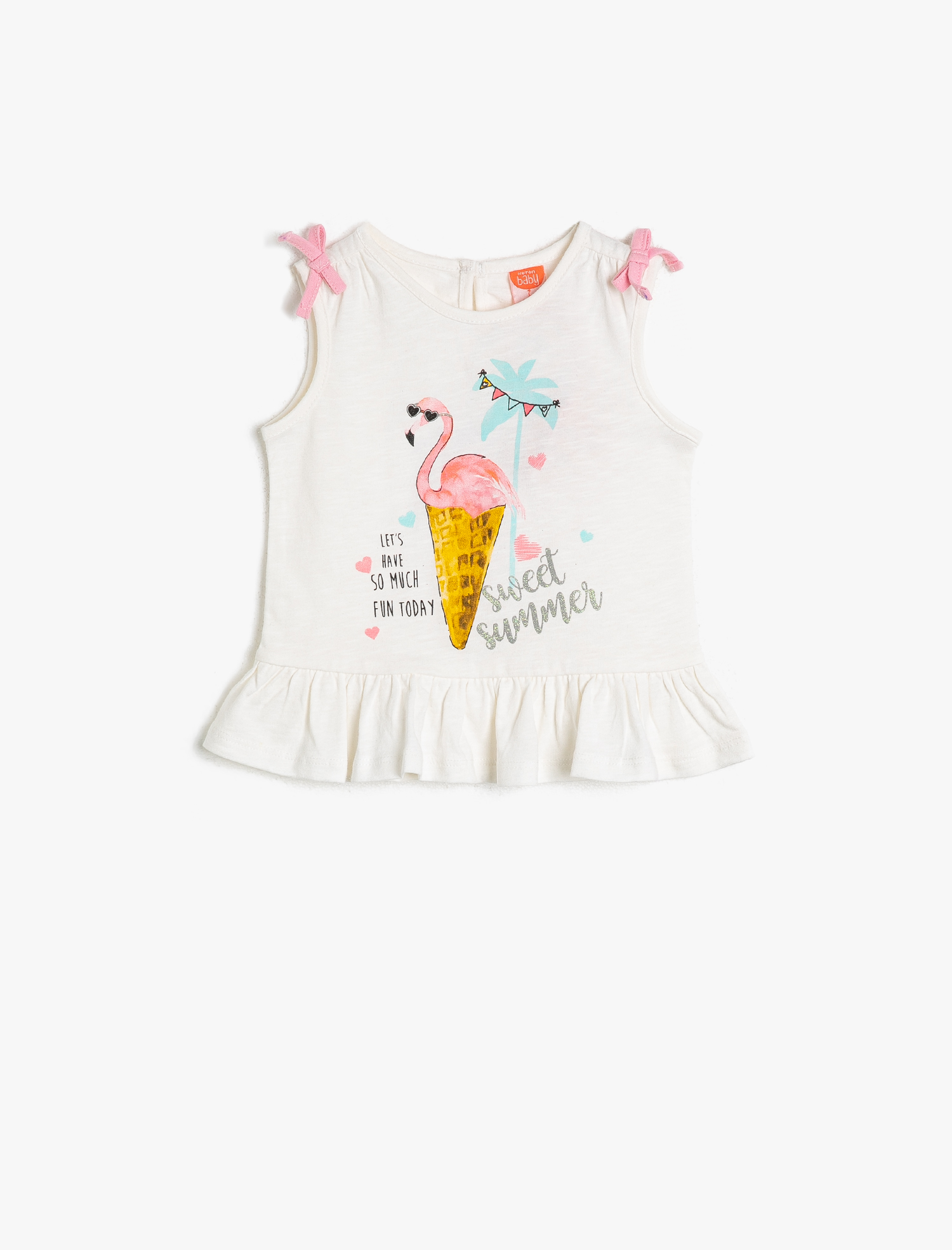  Kız Bebek Yazılı Baskılı Atlet