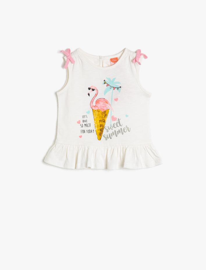 Kız Bebek Yazılı Baskılı Atlet