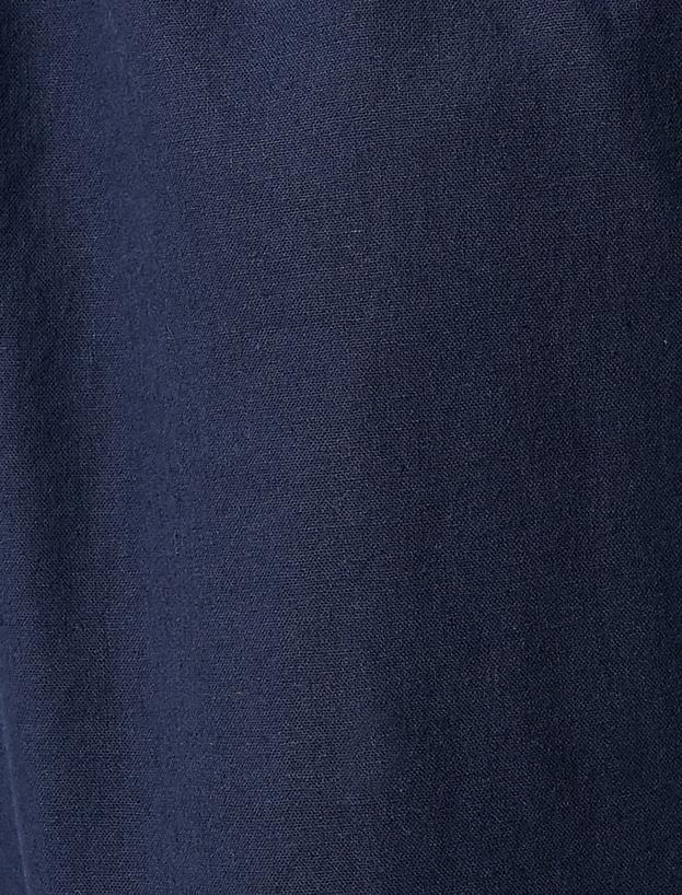   Düz Kesim Keten Karışım Chino Pantolon
