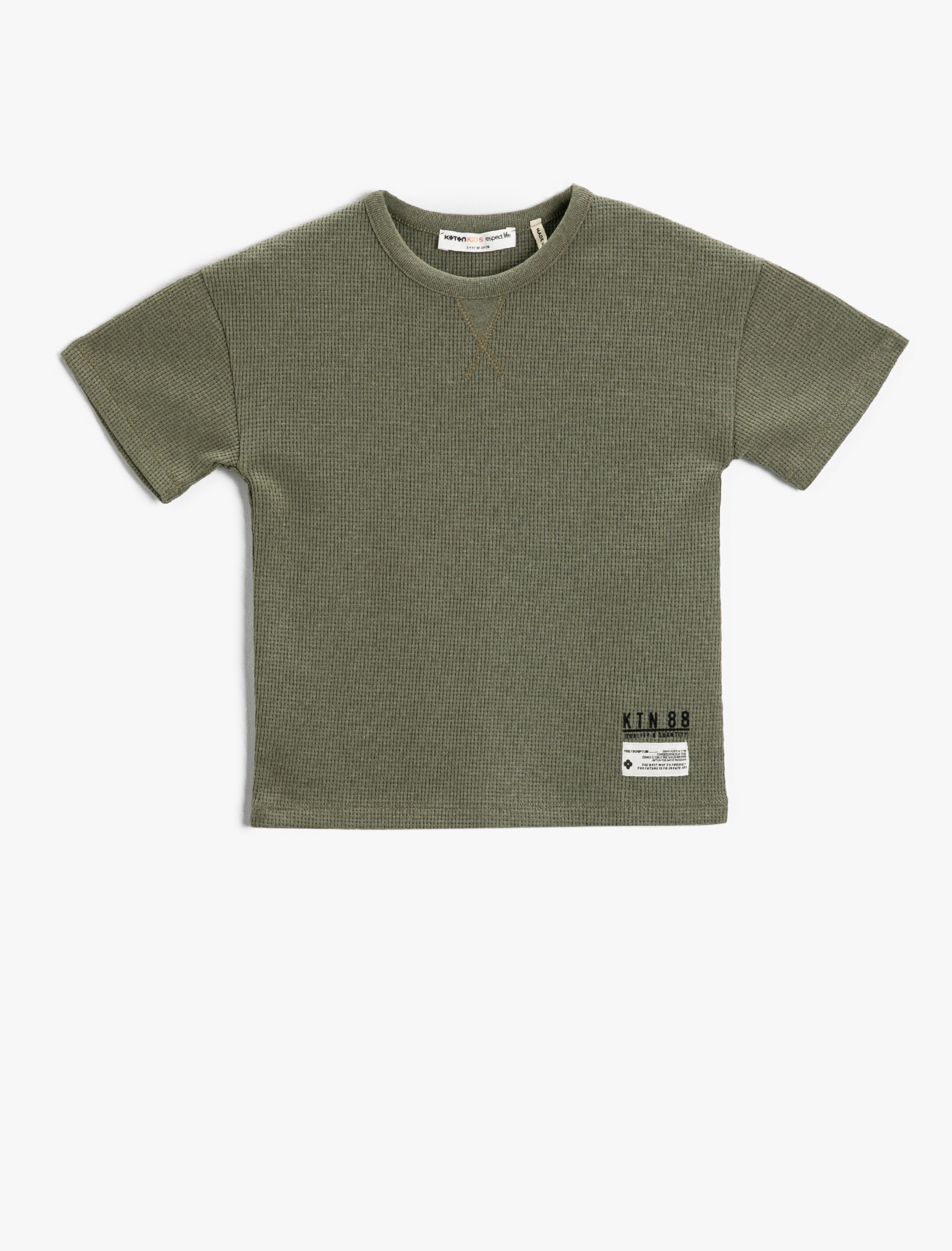  Erkek Çocuk Dokulu Baskılı Kısa Kollu Tişört