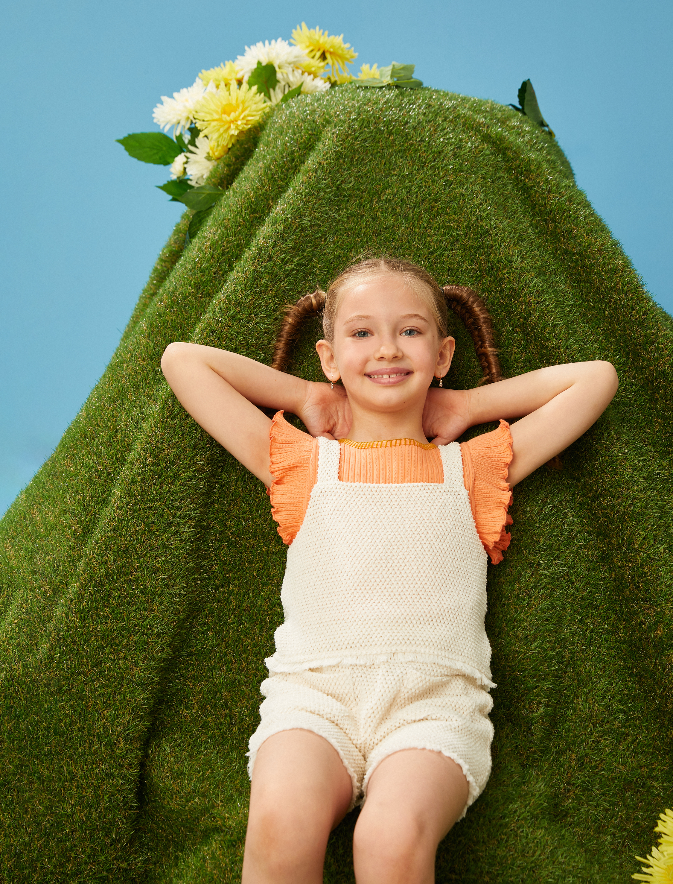  Kız Çocuk Fırfırlı Kolsuz Crop Üst Ribanalı Pamuklu