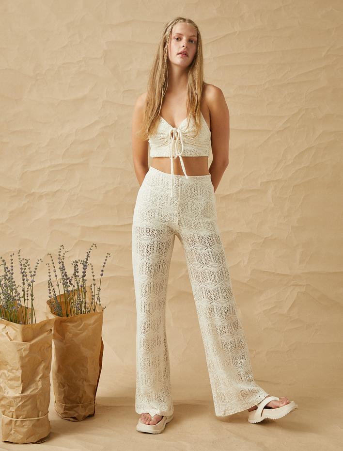  Kroşe Bol Paça Pantolon