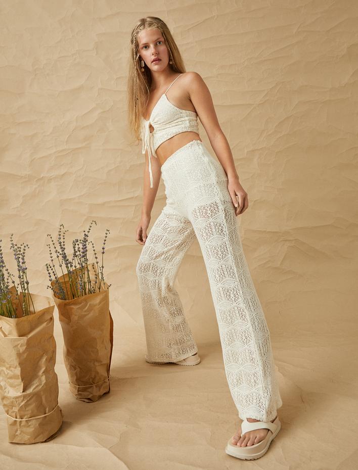  Kroşe Bol Paça Pantolon