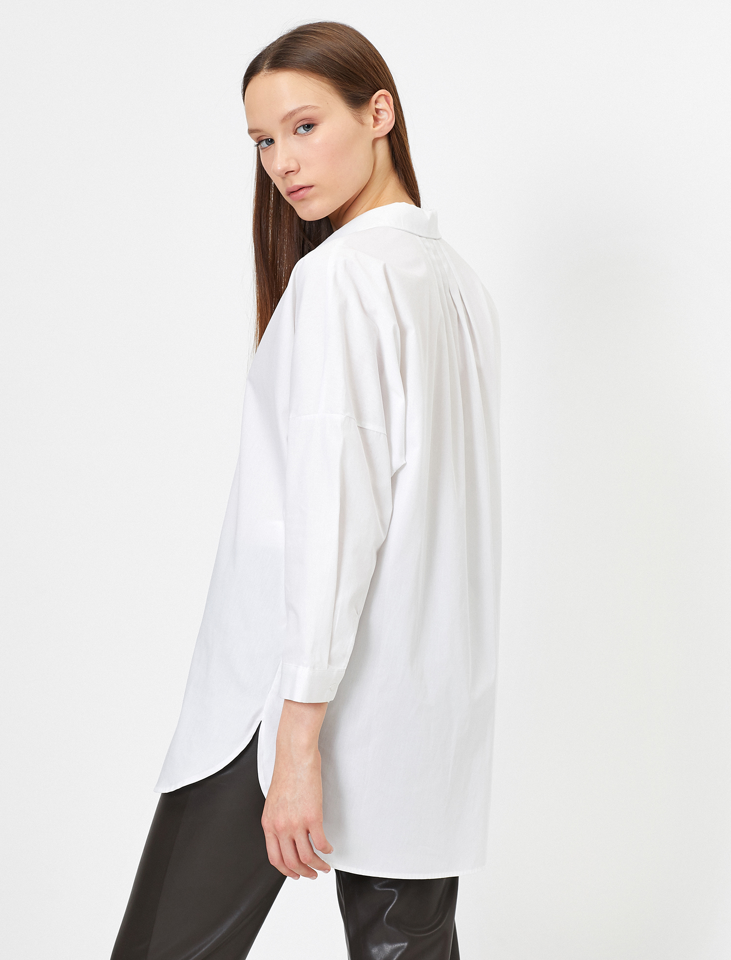   Fermuar Detaylı Uzun Kollu Gömlek