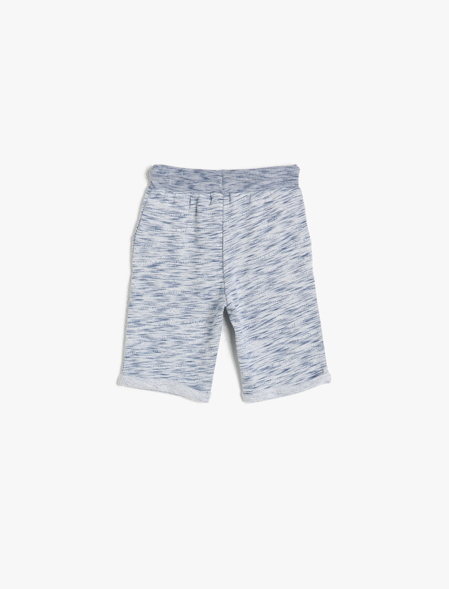  Erkek Çocuk Kırçıllı İnce Sweat Kumaşından Cepli Beli Ribanalı ve Kordonlu Baskılı Şort